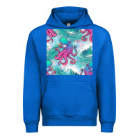 Cobalt ocean waves octopus seamless pattern Urban Hoodie - BundleAndBundleShop