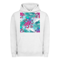 Pigment Lunar Rock ocean waves octopus seamless pattern Urban Hoodie - BundleAndBundleShop