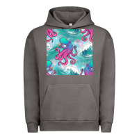 Pigment Tornado ocean waves octopus seamless pattern Urban Hoodie - BundleAndBundleShop