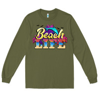 Army Green beach life Long Sleeve Tee - BarkalooDesign