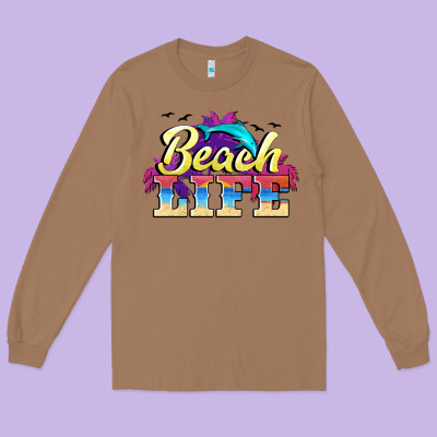 Beach Life Long Sleeve Tee Designed By Barkaloodesign