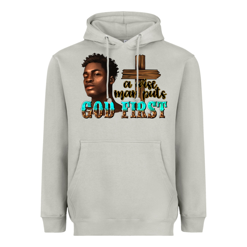 A Wise Man Puts God First Heavyweight Hoodie by texasbilliewilder | Teevron