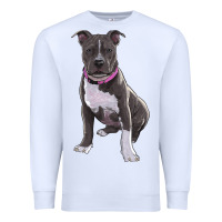 White pitbull Premium Sweatshirt - RanaPortraitStore