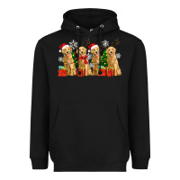 Black golden dogs with christmas Heavyweight Hoodie - Zillion Design Studio