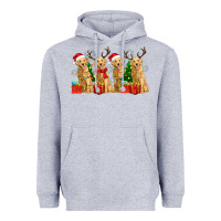 Heather Grey golden dogs with christmas Heavyweight Hoodie - Zillion Design Studio