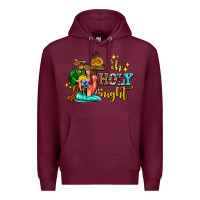Burgundy oh holy night with sunflower and cross Premium Hoodie - AdoDesignShop