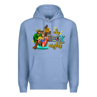Colony Blue oh holy night with sunflower and cross Premium Hoodie - AdoDesignShop