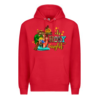 Red oh holy night with sunflower and cross Premium Hoodie - AdoDesignShop