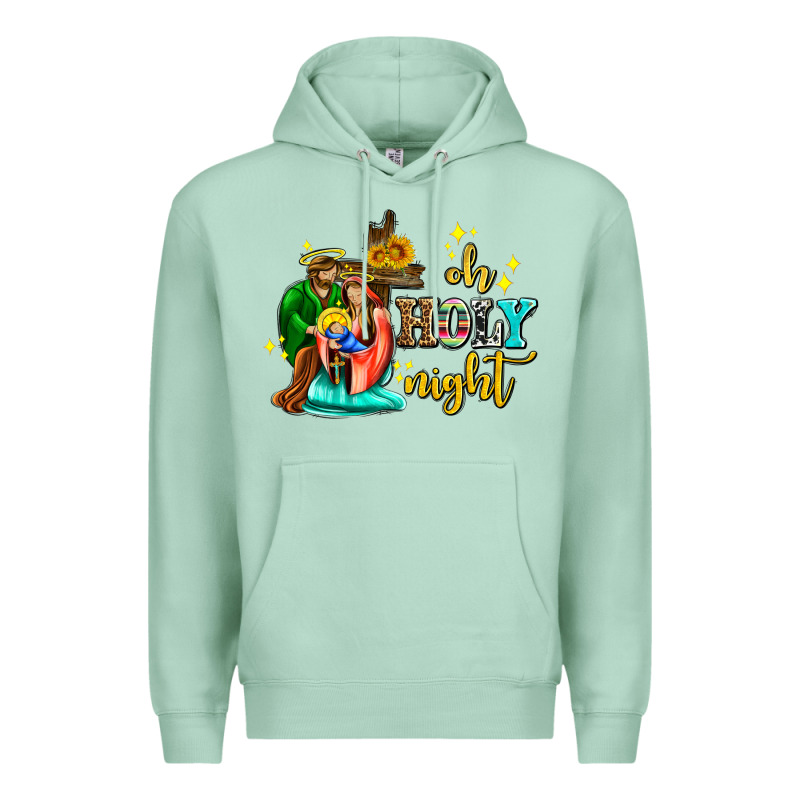 Oh Holy Night With Sunflower And Cross Premium Hoodie by AdoDesignShop | Teevron