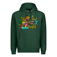 Sports Green oh holy night with sunflower and cross Premium Hoodie - AdoDesignShop