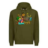 Army Green oh holy night with sunflower and cross Premium Hoodie - AdoDesignShop