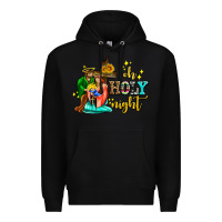 Black oh holy night with sunflower and cross Premium Hoodie - AdoDesignShop