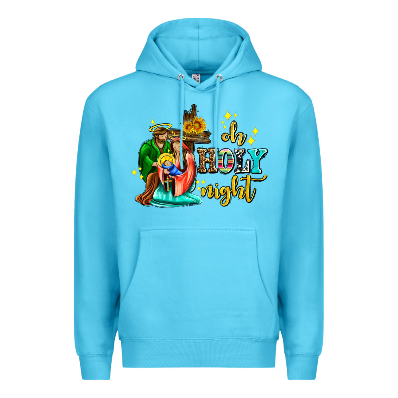 Oh Holy Night With Sunflower And Cross Premium Hoodie by AdoDesignShop | Teevron
