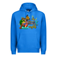 True Royal oh holy night with sunflower and cross Premium Hoodie - AdoDesignShop