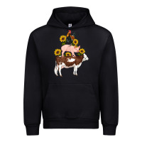 Black western farm life cow pig rooster with sunflowers Urban Hoodie - Artiststas