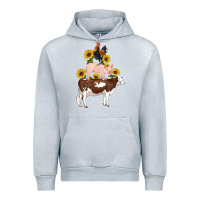Heather Grey western farm life cow pig rooster with sunflowers Urban Hoodie - Artiststas