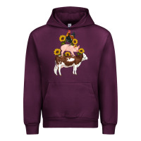 Mauve Wine western farm life cow pig rooster with sunflowers Urban Hoodie - Artiststas