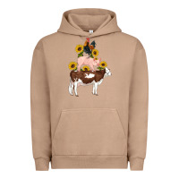 Pigment Burro western farm life cow pig rooster with sunflowers Urban Hoodie - Artiststas