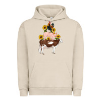 Pigment French Oak western farm life cow pig rooster with sunflowers Urban Hoodie - Artiststas
