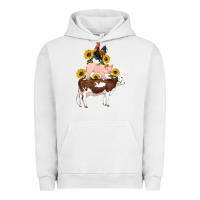 Pigment Lunar Rock western farm life cow pig rooster with sunflowers Urban Hoodie - Artiststas