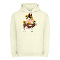 Pigment Pistachio western farm life cow pig rooster with sunflowers Urban Hoodie - Artiststas