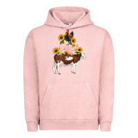 Pigment Salmon western farm life cow pig rooster with sunflowers Urban Hoodie - Artiststas