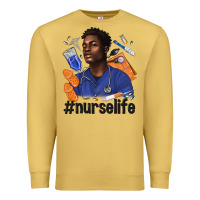 Antique Gold afro man nurse life Premium Sweatshirt - texasbilliewilder