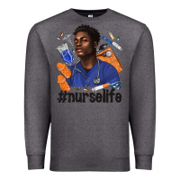 Charcoal Heather afro man nurse life Premium Sweatshirt - texasbilliewilder