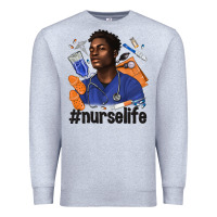 Heather Grey afro man nurse life Premium Sweatshirt - texasbilliewilder