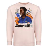 Pale Pink afro man nurse life Premium Sweatshirt - texasbilliewilder
