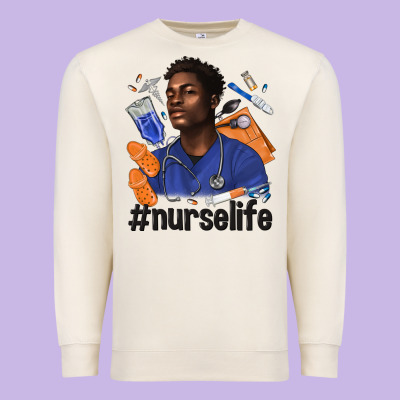 Afro Man Nurse Life Premium Sweatshirt Designed By Texasbilliewilder