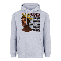 Heather Grey afro man god says you are Heavyweight Hoodie - texasbilliewilder