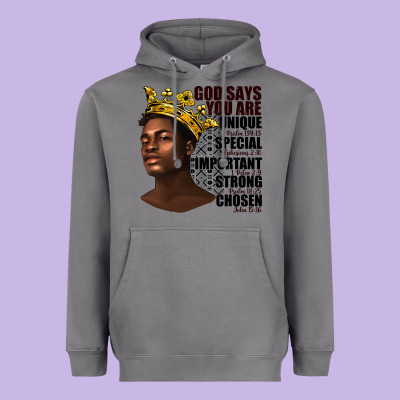 Afro Man God Says You Are Heavyweight Hoodie Designed By Texasbilliewilder