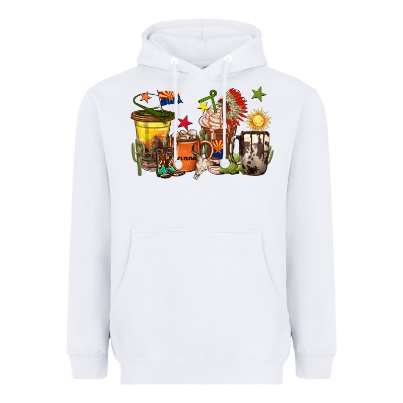 Arizona Coffee Cups Heavyweight Hoodie by texasbilliewilder | Teevron