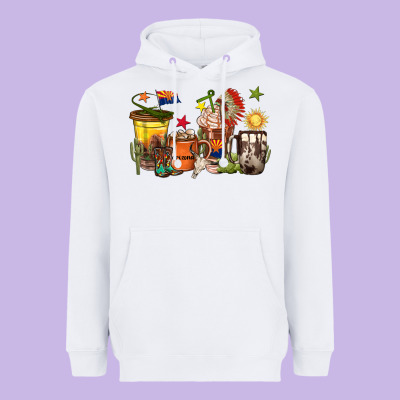 Arizona Coffee Cups Heavyweight Hoodie Designed By Texasbilliewilder