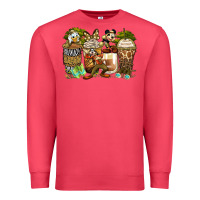 Cardinal safari cartoon characters coffee cups Premium Sweatshirt - Zillion Design Studio