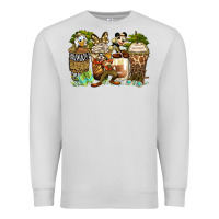 Dove Grey safari cartoon characters coffee cups Premium Sweatshirt - Zillion Design Studio