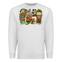 Oatmeal Heather safari cartoon characters coffee cups Premium Sweatshirt - Zillion Design Studio