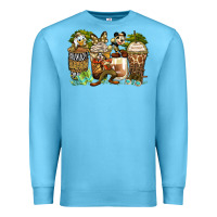 Ocean Blue safari cartoon characters coffee cups Premium Sweatshirt - Zillion Design Studio