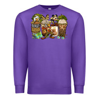 Purple safari cartoon characters coffee cups Premium Sweatshirt - Zillion Design Studio