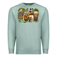 Seafoam safari cartoon characters coffee cups Premium Sweatshirt - Zillion Design Studio