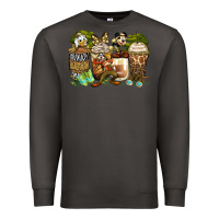 Smoke safari cartoon characters coffee cups Premium Sweatshirt - Zillion Design Studio