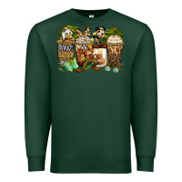 Sports Green safari cartoon characters coffee cups Premium Sweatshirt - Zillion Design Studio