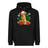 Black christmas golden dog Heavyweight Hoodie - Zillion Design Studio