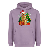 Lavender christmas golden dog Heavyweight Hoodie - Zillion Design Studio