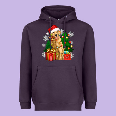 Heavyweight Hoodie christmas golden dog