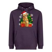 Plum christmas golden dog Heavyweight Hoodie - Zillion Design Studio