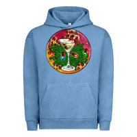 Pigment Pebble Blue Christmas martini Urban Hoodie - AdoDesignShop