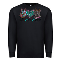 Black peace love pitbull Premium Sweatshirt - RanaPortraitStore