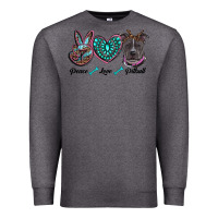 Charcoal Heather peace love pitbull Premium Sweatshirt - RanaPortraitStore